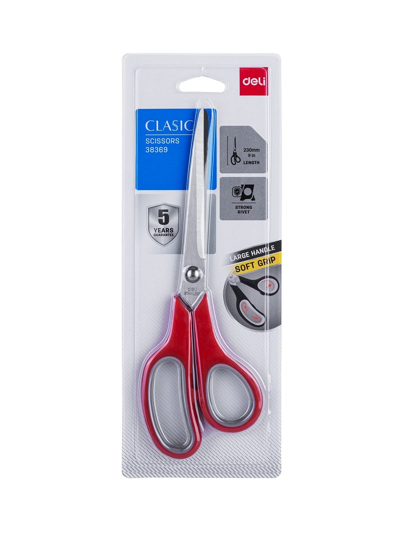 Deli مقص متعدد الأغراض مقاس 9 بوصات بمقابض كبيرة بألوان متنوعة - Image 1