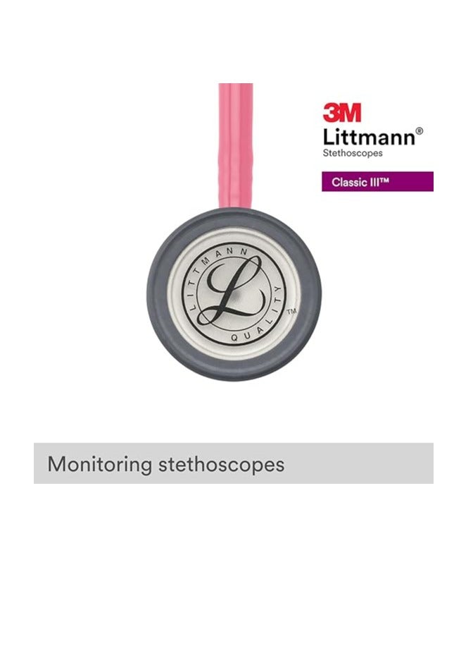 3M Littmann Classic Stethoscope – Pink Chestpiece and Pink Tube – 27 Inch Length – Model 5633 - Image 4
