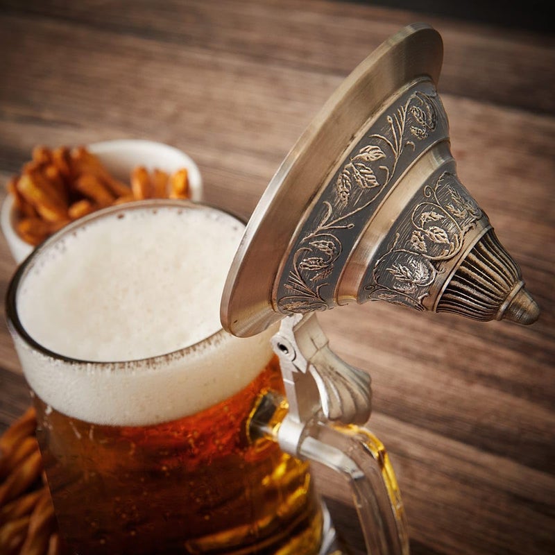 HomeWetBar Personalized Traditional German Beer Stein  Engraved Beer Stein with Lid - Image 3