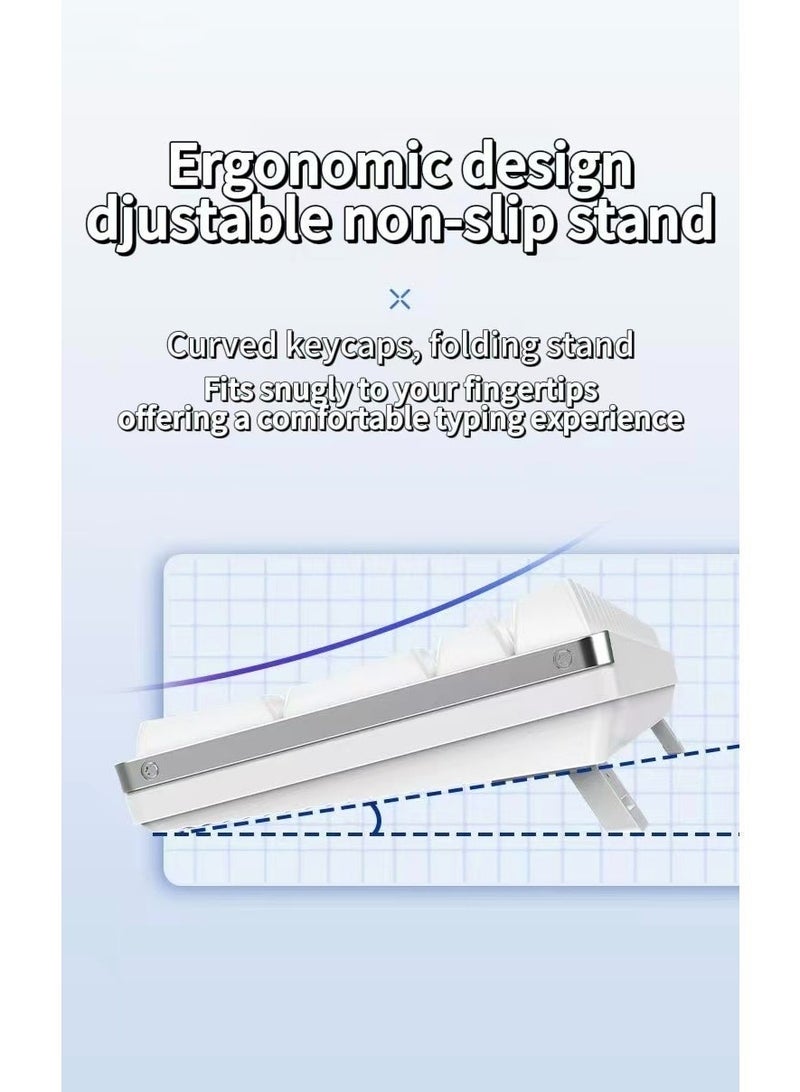 لوحة مفاتيح ميكانيكية لاسلكية كاملة ذات 111 مفتاحًا ومفاتيح TTC، ومقاومة للتشويش، للكتابة على الكمبيوتر في الأعمال والمكاتب - Image 2
