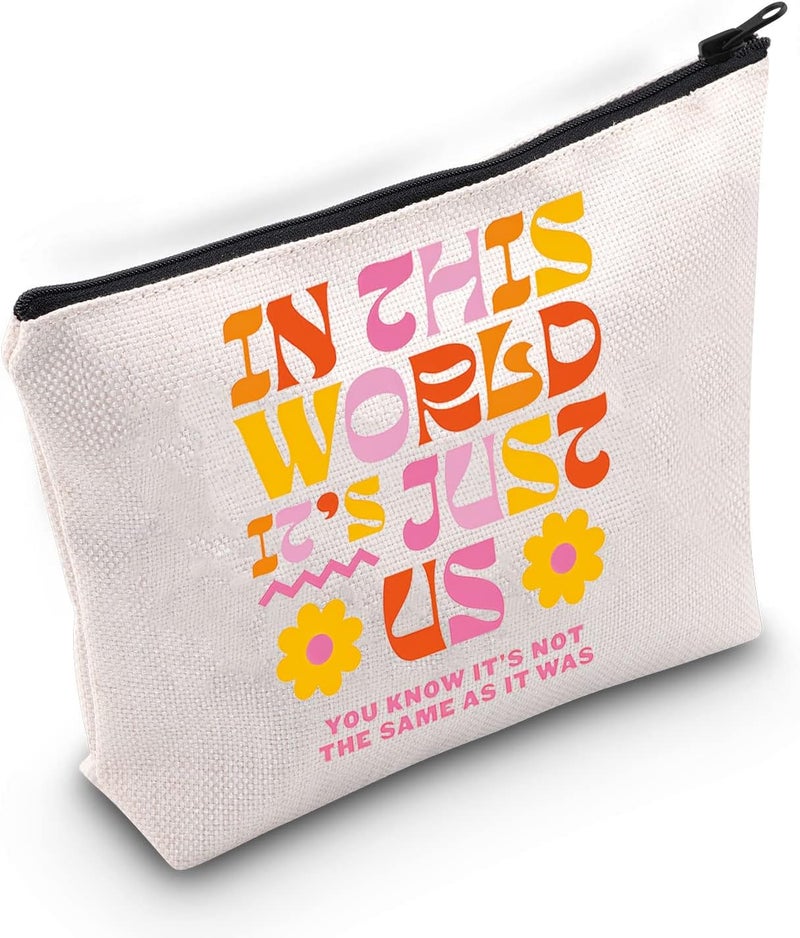 BLUPARK Singer Inspired Makeup Bag Singer Merch Album Gift Singer Makeup Bag Singer Fan Gift Singer Zipper Pouch Music Lover Gift (Just Us)