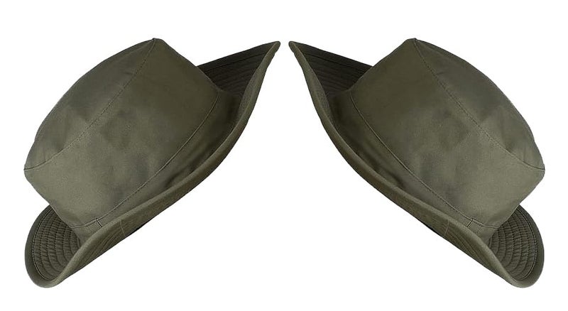 PrimeBox Cotton Classic Packable Beach Outdoor Fishing Bucket Sun Hat for Men Women Adult Boys Teen Round Big Wide Brim Floppy Summer Sun Protection Hat (Olive Green 2pcs Combo) - Image 4