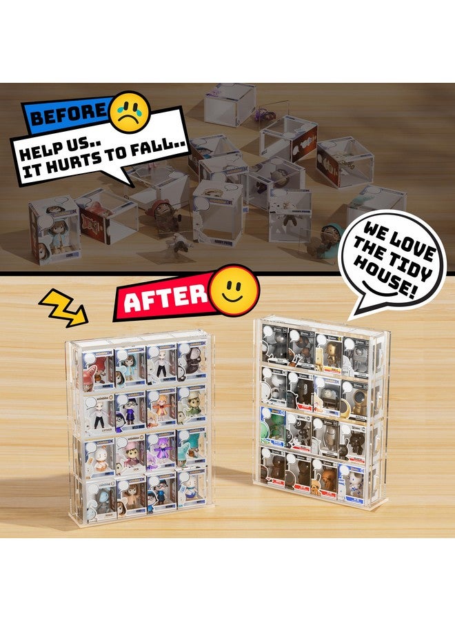 WINKINE Acrylic Display Case Bitty Protector Compatible with Funko Bitty Pop, 4-Tiered Clear Bittys Display Stand Shelf, Figure Stand Hard Case, Figurines Shelf Stand, Mini Collection Display Holder - Image 2