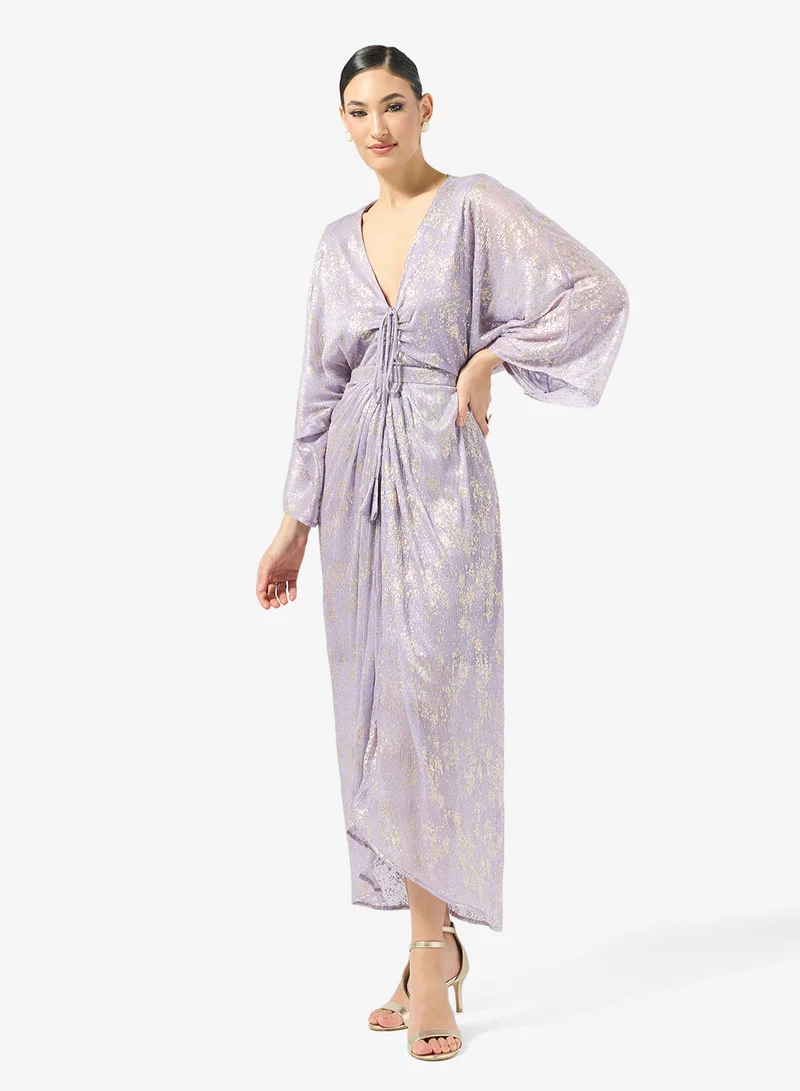 Belted Metallic Dress