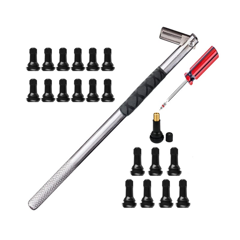 Dr.Roc Tire Valve Tools Set - 1 x Installer, 20 x Snap-in Valve Stem with Cores (12 x TR412, 8 x TR413), 1 x Core Remover - Image 5