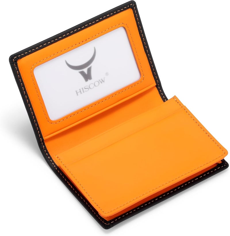 HISCOW Leather Business Card Case Holder for Men & Women, Italian Calfskin - Image 1