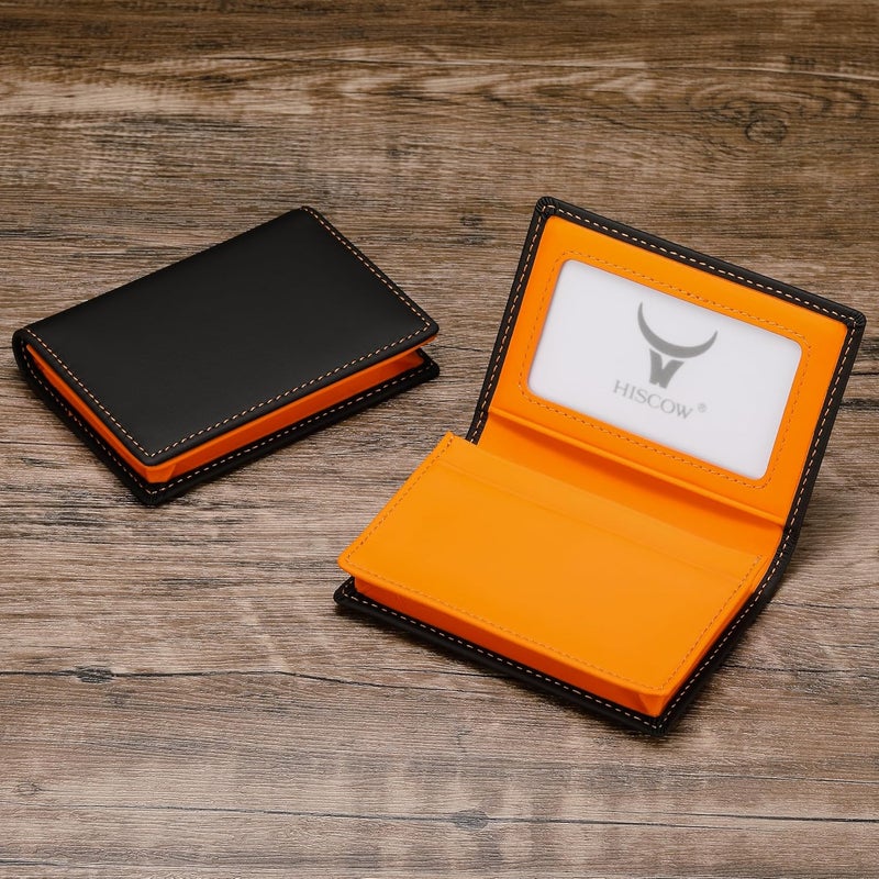 HISCOW Leather Business Card Case Holder for Men & Women, Italian Calfskin - Image 2