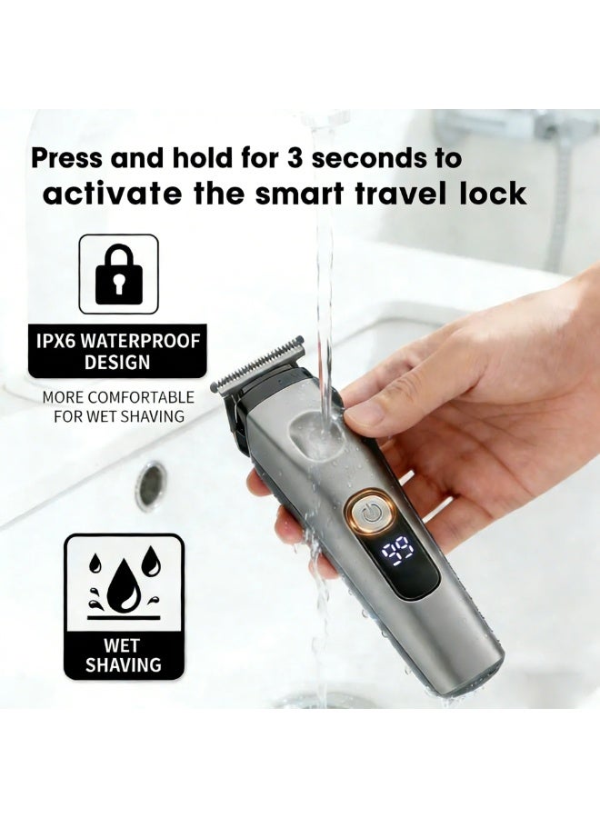 3-in-1 Multi-Functional Men's Grooming Kit – Digital Display, Type-C Rechargeable Hair Clipper & Trimmer Set - Image 5