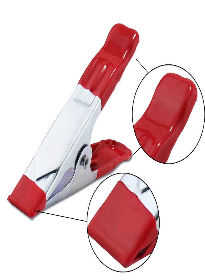 ESUMIC® 6 x 4inch A Metal Spring Clamps, Heavy Duty Spring Metal Spring Clamps, Rubber Coated Tipped Grip Holder For Camping Tarpaulin (Red) (6-Piece) - Image 4