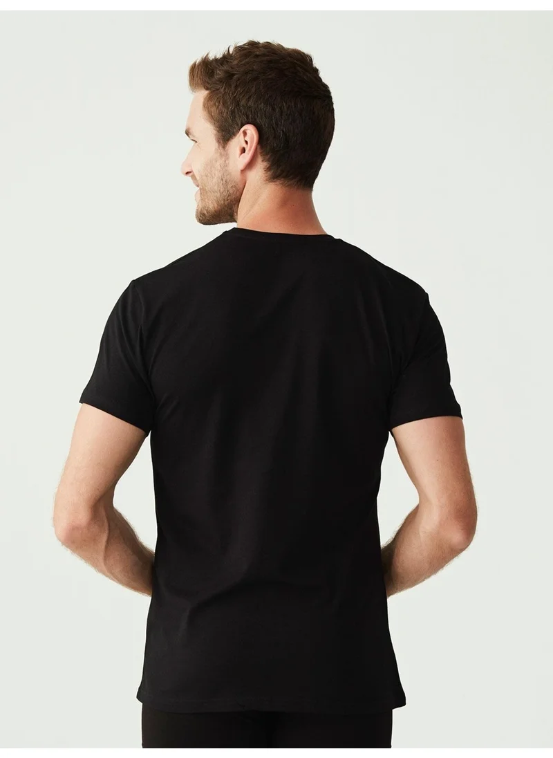 يو اس بولو اسن Base. Polo Assn. - Men's Black 2-Piece Round Collar T-Shirt 90002