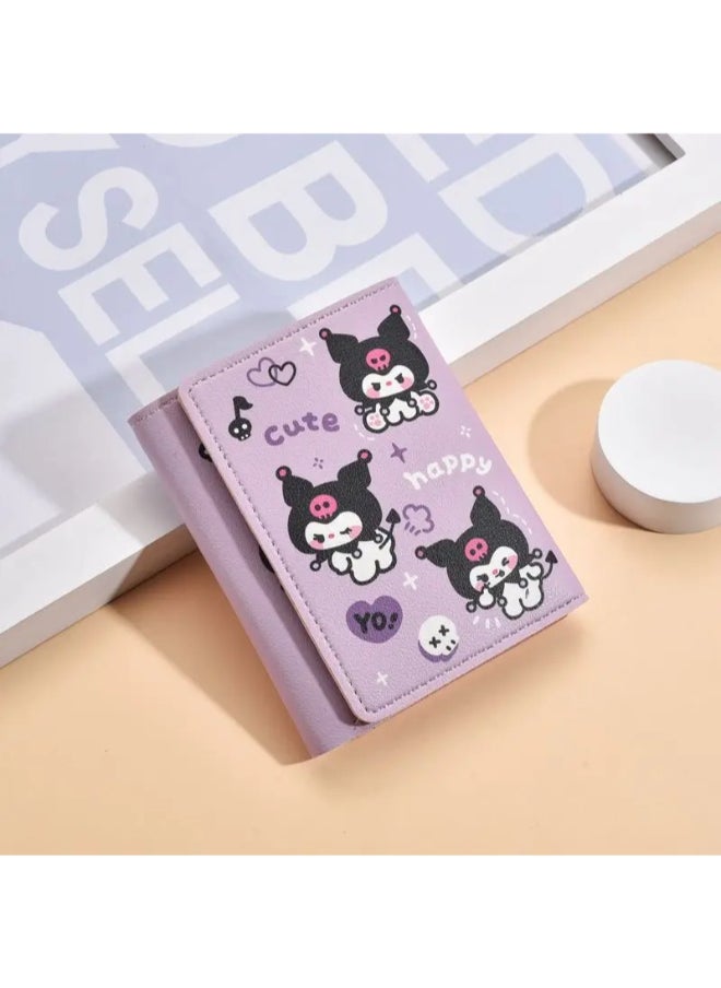 Generic Leather Flip Wallet & Card Holder with Multiple  Pockets - Cute  - Image 1