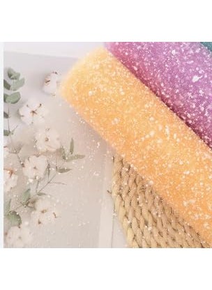 Generic Agarwal Collections Transparent Net Fabric with Snowflake Balls for Gift WrappingTrousseauFlower Bouquets DIY Craft 16 Ft Peach  - Image 1
