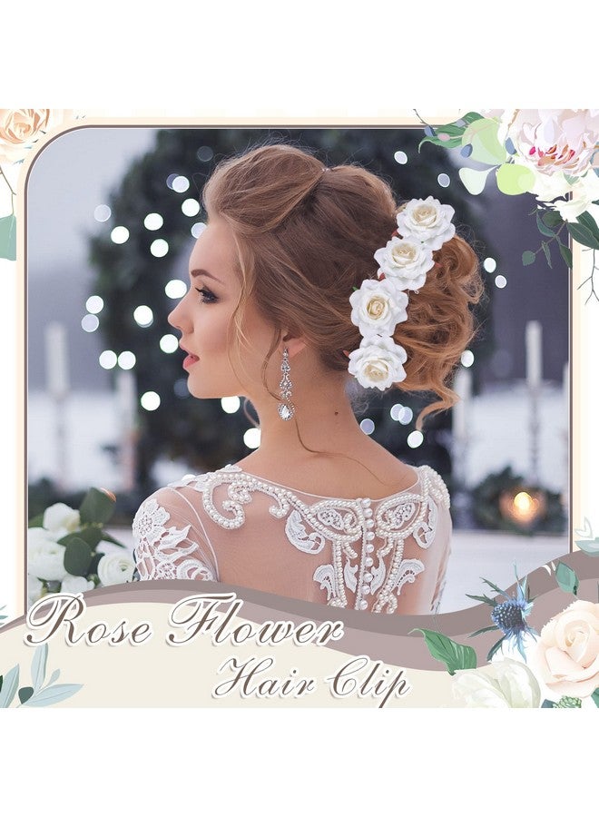 Yilloog 12 Pack Rose Hair Clip Flower 2.8'' Hairpin Floral Brooch Floral Hair Clips Mexican Hair Flowers Hairpin Party Supplies for Women Rose Hair Accessories Wedding Pack(Multi Colors) - Image 2