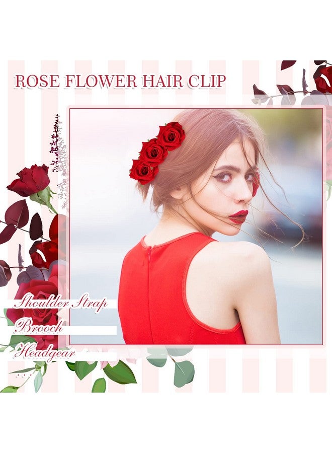 Yilloog 12 Pack Rose Hair Clip Flower 2.8'' Hairpin Floral Brooch Floral Hair Clips Mexican Hair Flowers Hairpin Party Supplies for Women Rose Hair Accessories Wedding Pack(Multi Colors) - Image 3