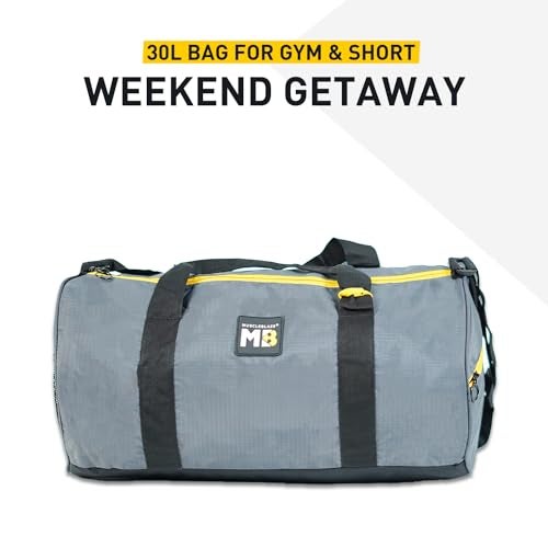 MuscleBlaze Gym Duffle Bag (Grey, 30L) | for Women and Men | Sports Bag - Image 4