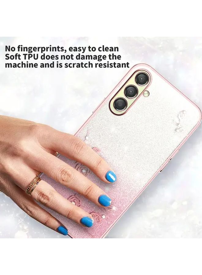 Pink Shock Resistant Gradient Glitter Phone Case For Galaxy M31 With Raised Camera Air Guard Corners - Image 4