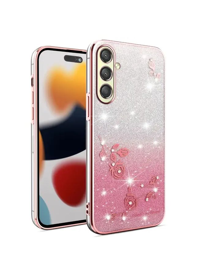 Pink Shock Resistant Gradient Glitter Phone Case For Galaxy M31 With Raised Camera Air Guard Corners - Image 1