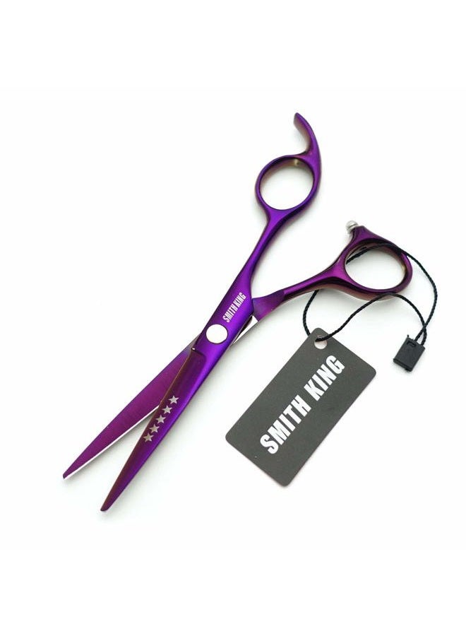 Smithking 5.5 Inches Hair Cutting Scissors Set with Razor Combs Lether Scissors Case,Hair Cutting Shears Hair Thinning Shears for Personal and Professional (Voilet) - Image 4