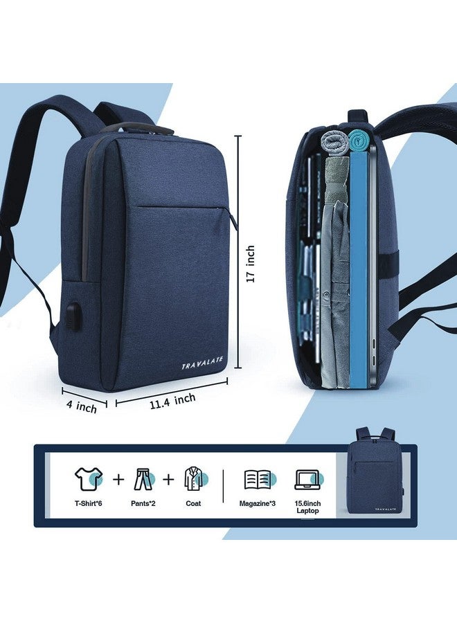 TRAVALATE TRAVALATE Laptop Backpack with USB Charging Port for Travel, Office, College, Business Bag, Gift for Men and Women - (Navy Blue)  - Image 4