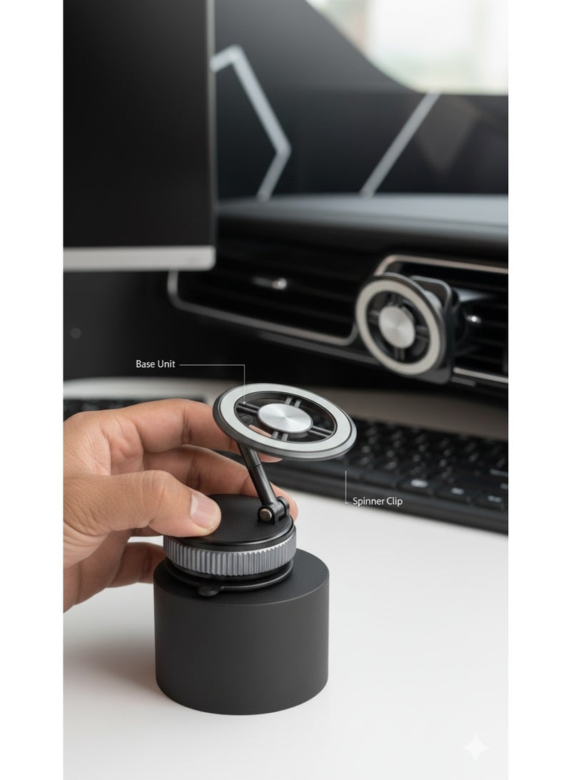 2025 Electric Vacuum Magnetic Phone Mount – 360° Rotatable Suction Cup Holder for iPhone 17/16/15, Samsung Galaxy S26/S25, Pixel 10/9, OnePlus 13/12 on Glass, Screens, Tiles, Dashboards & Other Smooth Surfaces - Image 1