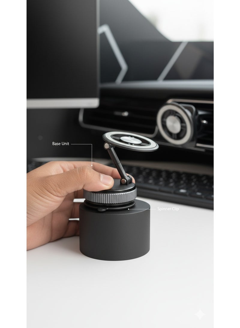 2025 Electric Vacuum Magnetic Phone Mount – 360° Rotatable Suction Cup Holder for iPhone 17/16/15, Samsung Galaxy S26/S25, Pixel 10/9, OnePlus 13/12 on Glass, Screens, Tiles, Dashboards & Other Smooth Surfaces - Image 2