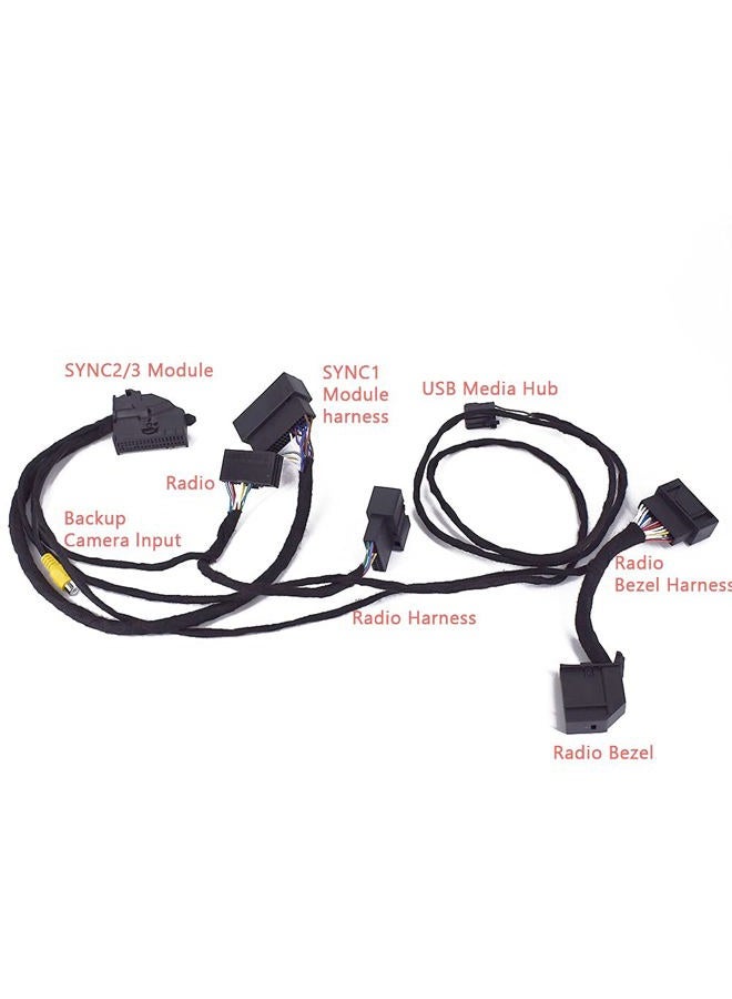 CULMKARI محول طاقة فائق الترقية من Sync 1 إلى Sync 3/Sync2 إلى Sync3 بحجم 4" إلى 8" يناسب فورد F-150 2015-2020 وEdge وFusion وMustang مع وحدة واجهة USB APIM وكابل مع مجموعة 8 روابط سلكية - Image 2