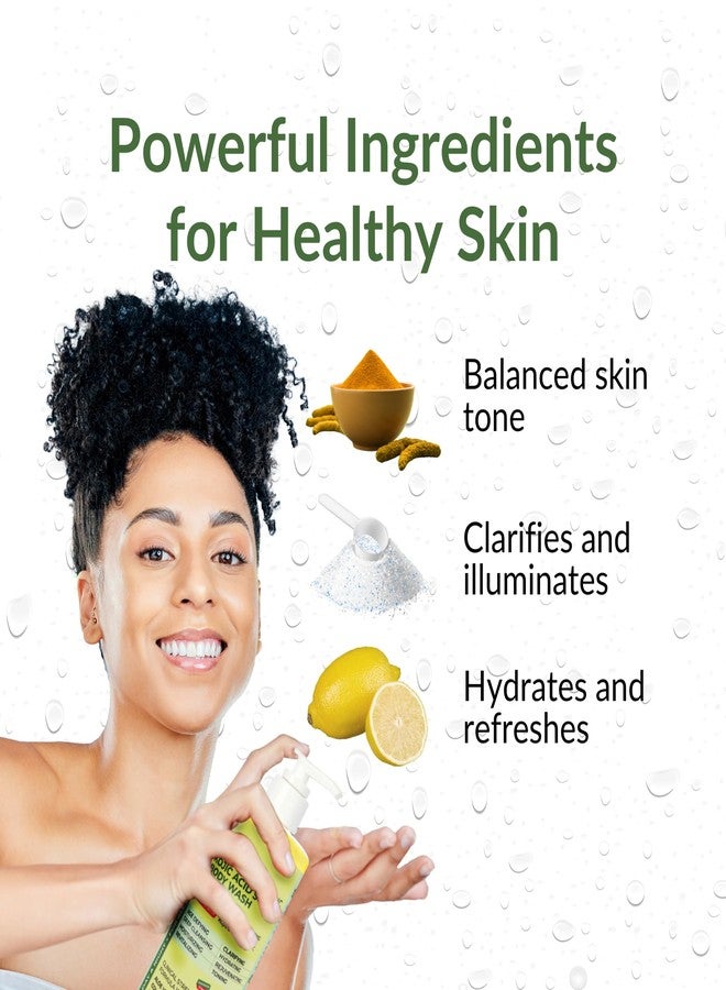 Nasola Lemon Turmeric Kojic Acid Soap Body Wash - Natural Gentle Face & Skin Cleanser with Vitamin C, Shea Butter, Collagen, Niacinamide, Hyaluronic Acid, and Aloe Vera - 11.83 Fl Oz - Image 2