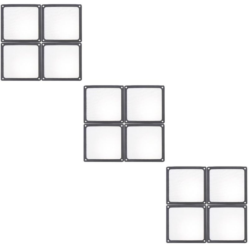12 × 12 سم 12 قطعة غطاء شبكي لمروحة علبة الكمبيوتر أسود نظام تبريد تقليل الضوضاء - Image 2