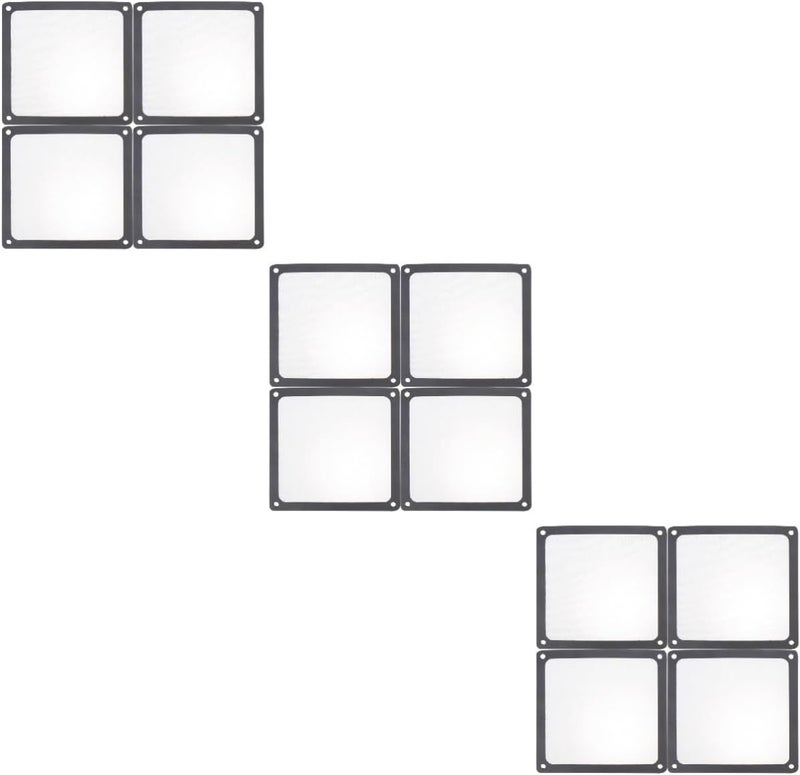 12 × 12 سم 12 قطعة غطاء شبكي لمروحة علبة الكمبيوتر أسود نظام تبريد تقليل الضوضاء - Image 1