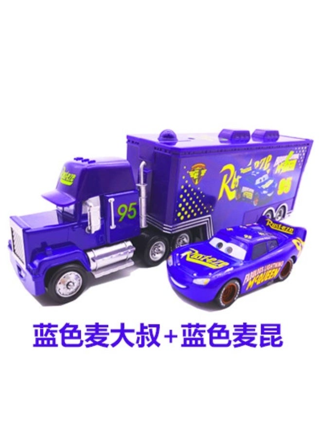 general Movie Cars 2 3 Hauler Mack Truck 3rd generation blue Mack truck with small car