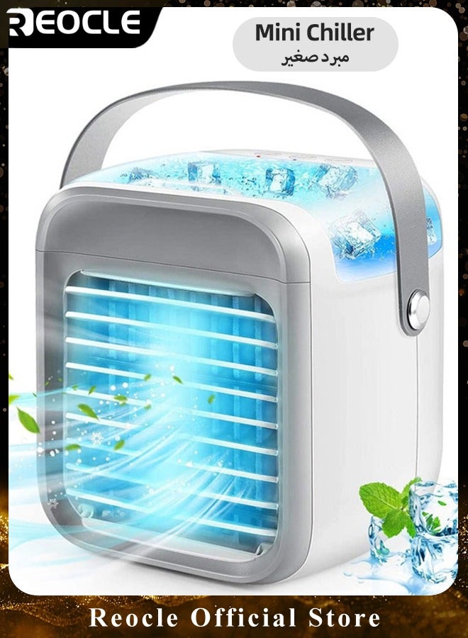 REOCLE Portable Air Conditioner Fan Rechargeable Personal Air Cooler Mini Air Conditioner Fan Quiet Desk Cooling Fan for Home & Bedroom & Travel & Office & Outdoor & Indoor - Image 1