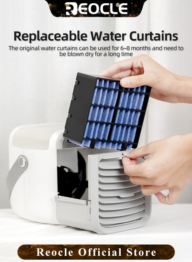 REOCLE Portable Air Conditioner Fan Rechargeable Personal Air Cooler Mini Air Conditioner Fan Quiet Desk Cooling Fan for Home & Bedroom & Travel & Office & Outdoor & Indoor - Image 3