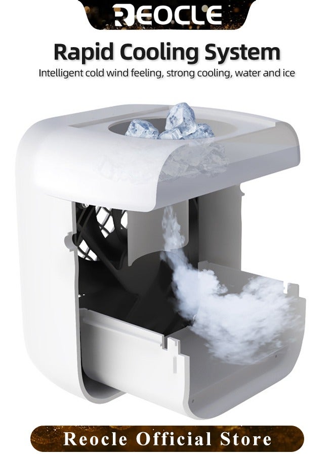 REOCLE Portable Air Conditioner Fan Rechargeable Personal Air Cooler Mini Air Conditioner Fan Quiet Desk Cooling Fan for Home & Bedroom & Travel & Office & Outdoor & Indoor - Image 4