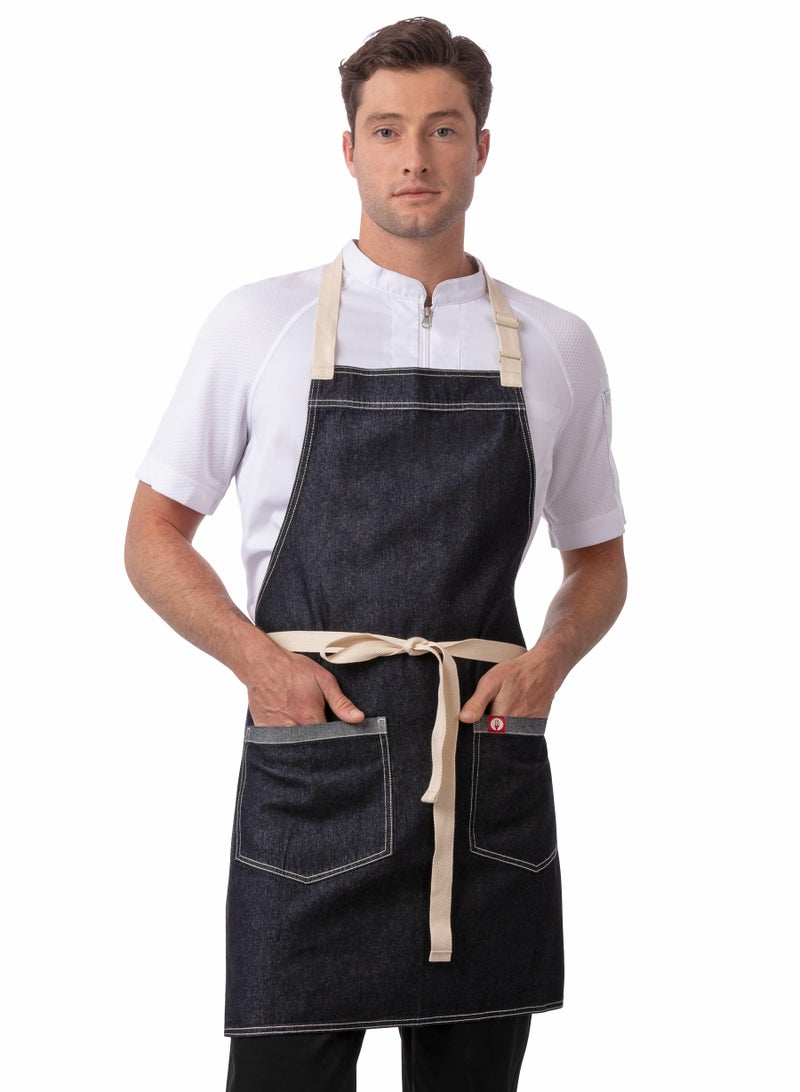 Chef Works Unisex Ridgewood Denim Apron Indigo Blue One Size - Image 2
