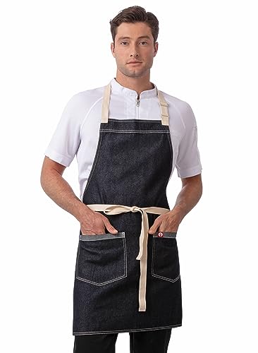Chef Works Unisex Ridgewood Denim Apron Indigo Blue One Size - Image 1