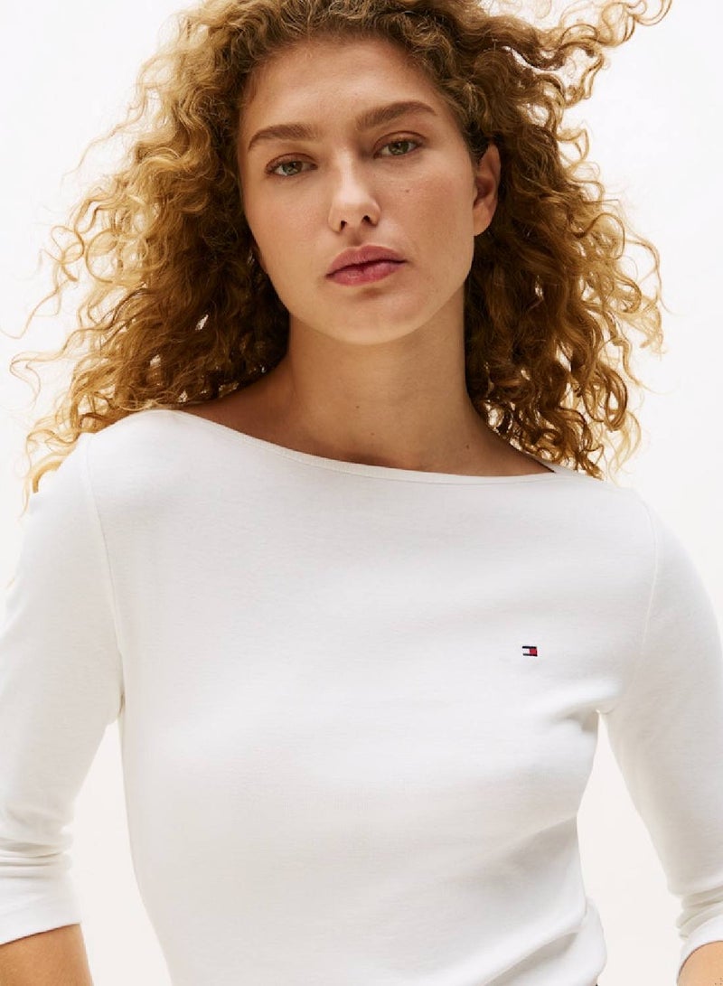 تومي هيلفيغر تيشيرت بقصّة سليم برقبة عريضة - Image 5