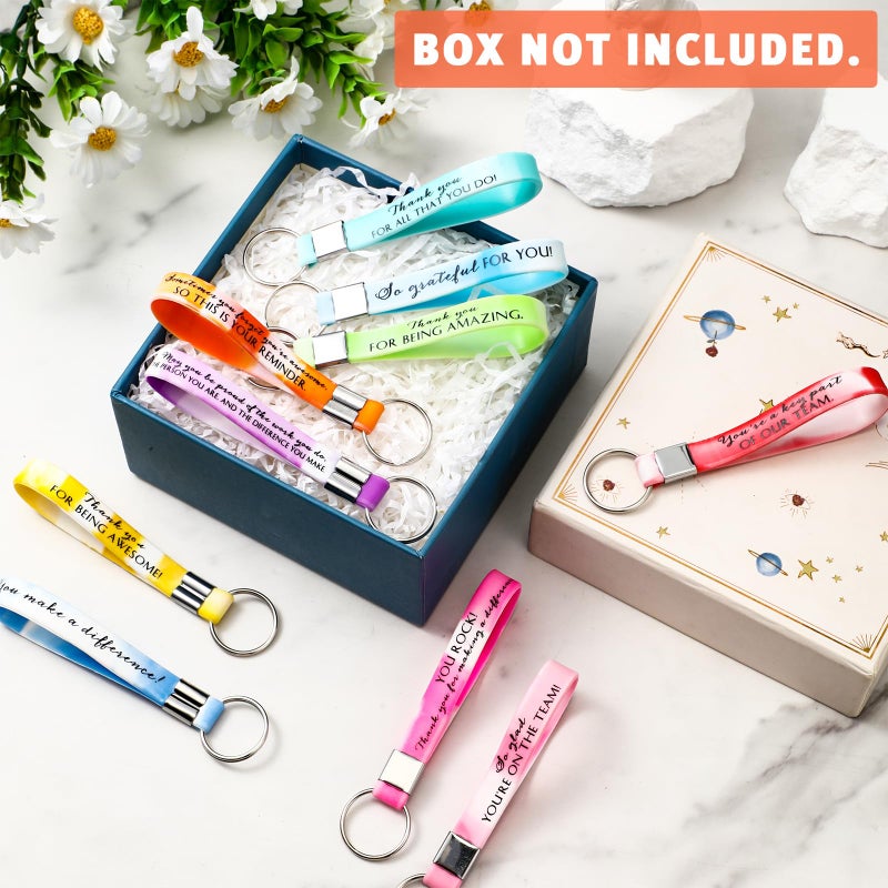 Nosiny 30 Pcs Employee Appreciation Gift Bulk Thank You Inspirational Keychain for Women Coworker Team Office Staff Volunteer(Warm Colors) - Image 4