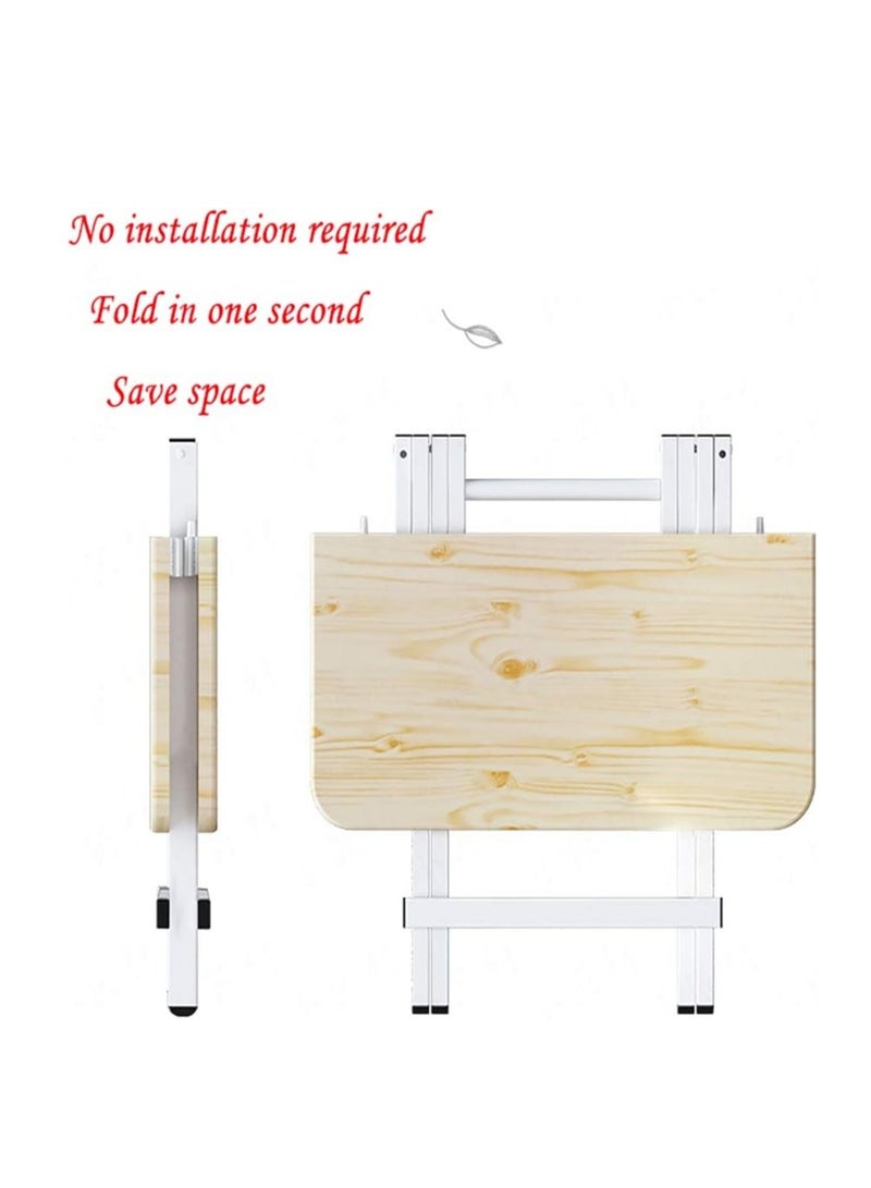 Generic Folding Bed Laptop Table Tray Lap Desk Notebook Stand with ipad Holder Cup Slot Adjustable Anti Slip Legs Foldable for Indoor Outdoor Study Watch Movies on Couch Sofa Floor (Light wood grain-60*60cm)  - Image 3
