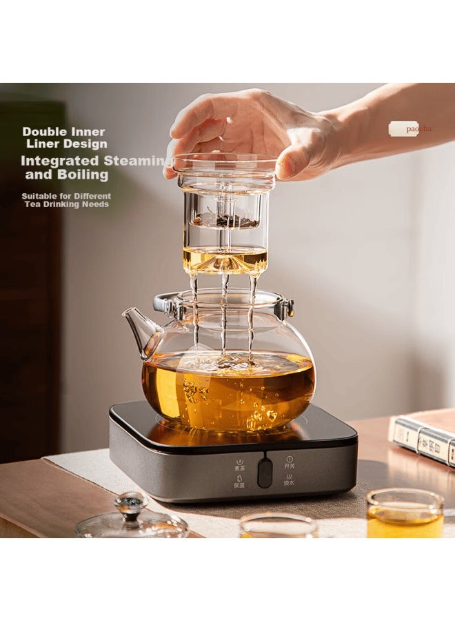 Yihutea Yihu Tea Glass Teapot Electric Ceramic Stove High-temperature Resistant Water Boiler Steamer Integrated Premium Carry Handle Kettle - Image 3