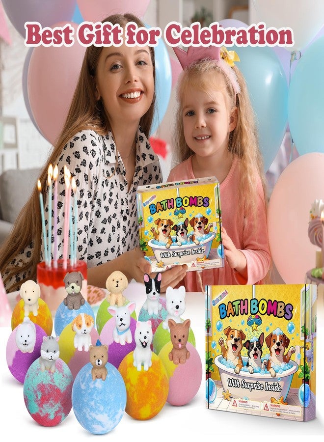 Santrela Bath Bombs for Kids with Surprise Toys Inside, 12 Pack Kids Bath Bombs with Puppy Dolls & Dog Pretend Playset, Easter Birthday Gifts for Girls Boys, Handmade Bubble Bath Fizzies Ball Gift Set - Image 4