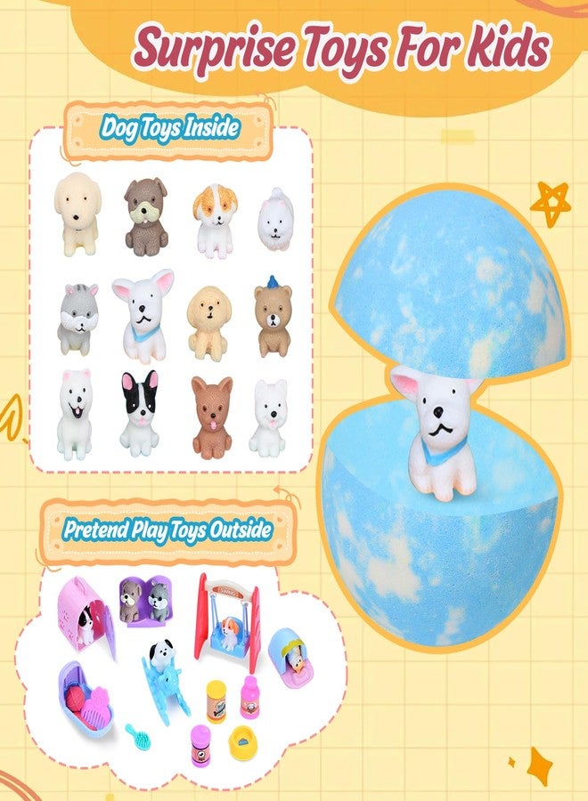 Santrela Bath Bombs for Kids with Surprise Toys Inside, 12 Pack Kids Bath Bombs with Puppy Dolls & Dog Pretend Playset, Easter Birthday Gifts for Girls Boys, Handmade Bubble Bath Fizzies Ball Gift Set - Image 3