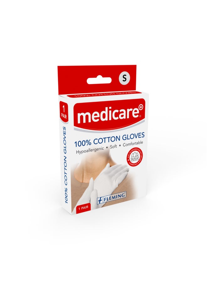 Medicare White Cotton Gloves Small