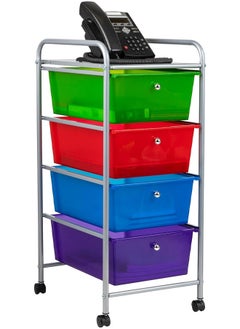 Rotating Storage Cart with 4 Plastic Drawers on Wheels, Removable 4-Tier Organizer Drawer for Office Storage, with 360 Degree Multi-Directional Wheels, Metal and Plastic, 39x76 cm - pzsku/Z8968422677391750B71AZ/45/_/1733572244/b6af81cf-0e95-4a12-a8a8-dffcfc0b2b6b