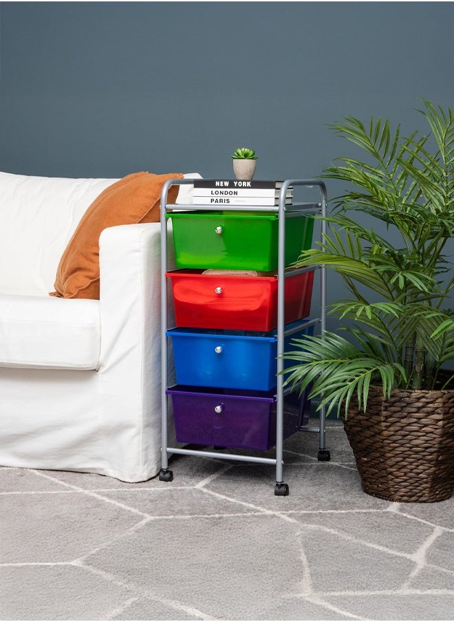 Rotating Storage Cart with 4 Plastic Drawers on Wheels, Removable 4-Tier Organizer Drawer for Office Storage, with 360 Degree Multi-Directional Wheels, Metal and Plastic, 39x76 cm - pzsku/Z8968422677391750B71AZ/45/_/1733572275/07a03bc2-f75e-4b4f-8584-45d214a25c7d