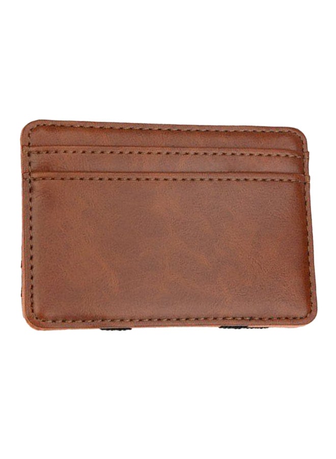 Loquat Money Clip And Card Holder Wallet Set Brown/Orange/Black - Image 1