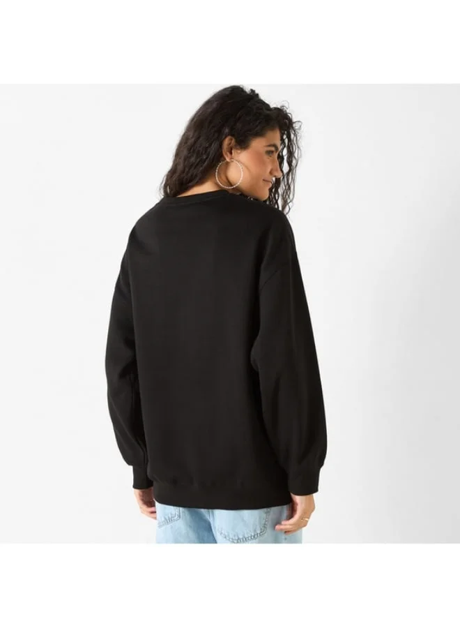 SP Characters Nirvana Graphic Print Sweatshirt with Long Sleeves