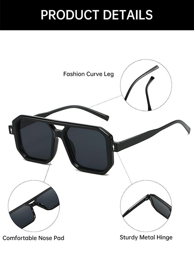 AZorb Retro sunglasses Men Women - Aviator Square Sun Glassess for Men's Ladies Classic Sunglass Vintage Sun Glasses UV400 Protection Shades for Outdoor Driving - Image 2