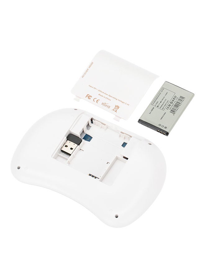 NIBEMINENT 2.4G Mini USB Wireless English Version Keyboard With Air Mouse Fly 17.2 x 12.4 3.5centimeter White/Black - Image 3