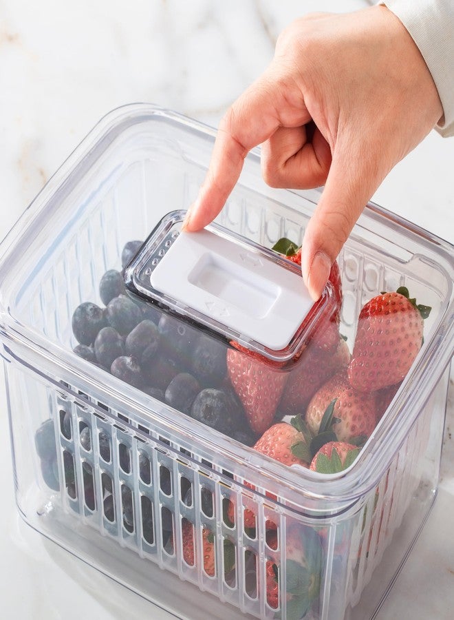 SIMPLEMADE Clear Refrigerator Organizer Bins - Clear Bins for Fridge, Containers for Fridge and Freezer, Multipurpose Storage for Kitchen, Office, Bathroom, Pack of 2 Small and Large Rectangular - Image 2