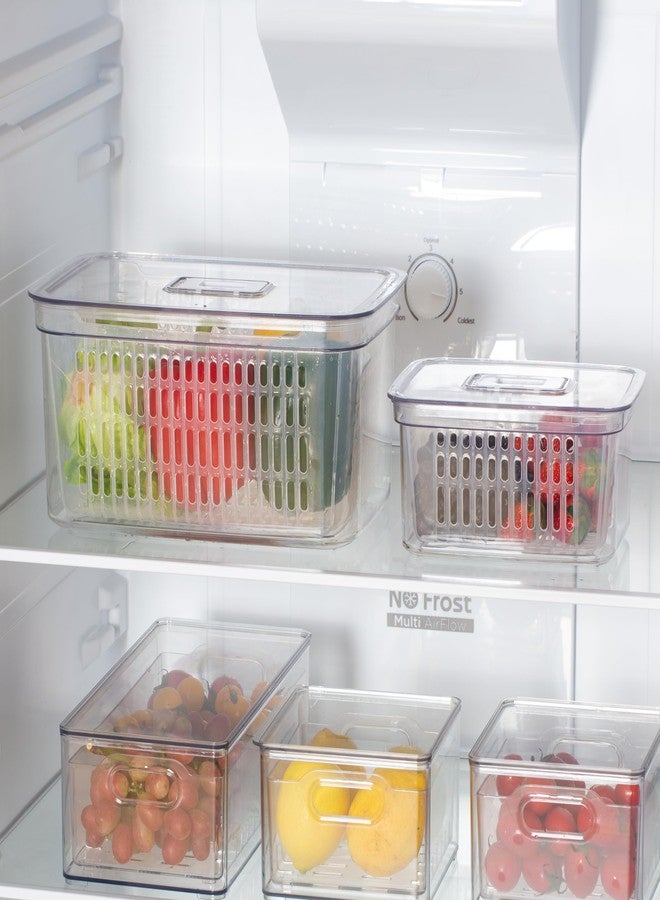 SIMPLEMADE Clear Refrigerator Organizer Bins - Clear Bins for Fridge, Containers for Fridge and Freezer, Multipurpose Storage for Kitchen, Office, Bathroom, Pack of 2 Small and Large Rectangular - Image 5